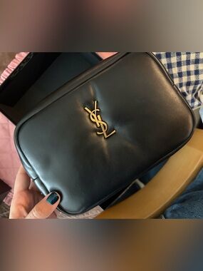 Saint Laurent Black Leather Makeup Case/ Clutch - NWT